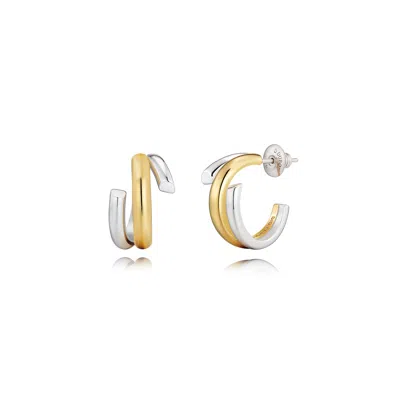 Didier Dubot Women's Gold Sélection. D Two-tone Brass Hoop Earrings