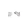 Didier Dubot Women's Miss. Doux Double D Silver Stud Earring In Silver