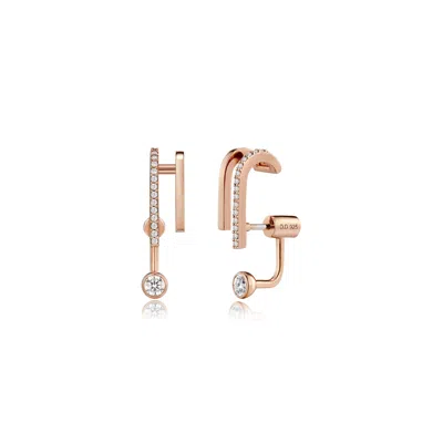 Didier Dubot Women's Rose Gold L'air De Paris Silver Multi-functional Earring
