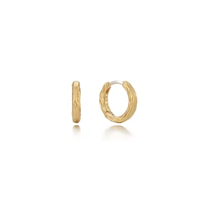 Didier Dubot Women's Sensuelle Raw Textured Hoop Earrings In Yellow Gold Plating