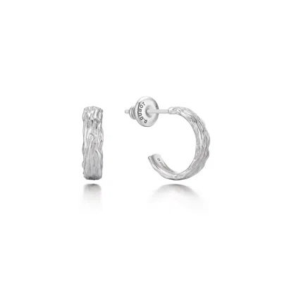 Didier Dubot Women's Sensuelle Raw Textured Silver Hoop Earrings In Metallic