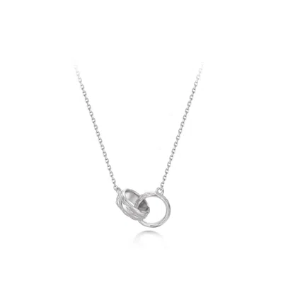 Didier Dubot Women's Silver Sensuelle Raw Textured Double Ring Necklace