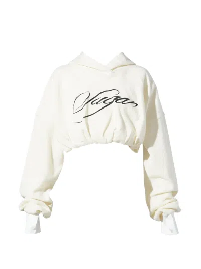 Didu Logo-print Cropped Hoodie In Gray