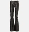 Didu Low-rise Faux Leather Flared Pants In Black