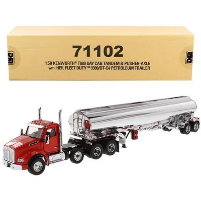 Diecast Masters 1-50 Scale Diecast Kenworth T880 Day Cab Model Tandem Truck With Pusher-axle & Heil Fleet Duty 9300