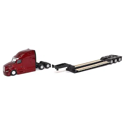 Diecast Masters 1-87 Ho Scale Diecast Model Tractor With Lowboy Trailer & Cat D5m Dozer For Peterbilt 579 Ultraloft