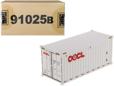 Diecast Masters 20' Dry Goods Sea Container "oocl" White "transport Series" 1/50 Model By