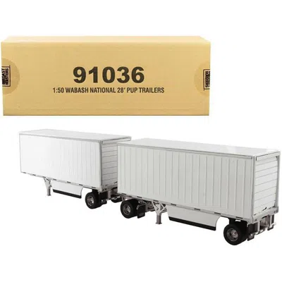Diecast Masters 28 Ft. 1-50 Scale Diecast Transport Series Wabash National Double Model Pup Trailer, White