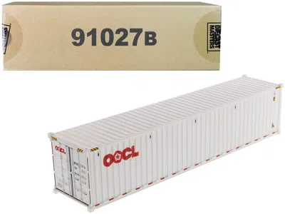 Diecast Masters 40' Dry Goods Sea Container "oocl" White "transport Series" 1/50 Model By