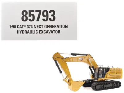 Diecast Masters Cat Caterpillar 374 Hydraulic Excavator Yellow "high Line" Series 1/50 Diecast Model By Diecast Mast