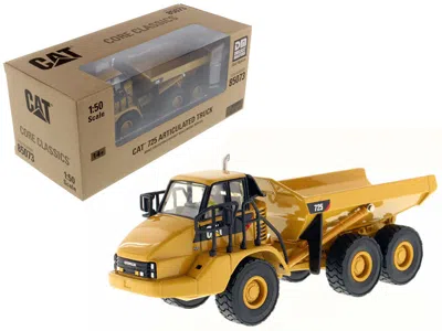 Diecast Masters Cat Caterpillar 725 Articulated Truck With Operator "core Classics Series" 1/50 Diecast Model By Die In Yellow