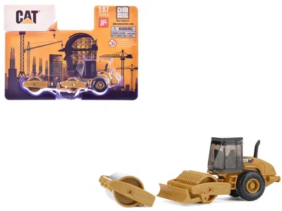 Diecast Masters Cat Caterpillar Cs56 Roller With Interchangeable Front Attachment Yellow 1/87 (ho) Diecast Model By 