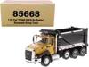 Diecast Masters Cat Caterpillar Ct660 Sbfa With Ox Bodies Stampede Dump Truck Yellow And Black 1/50 Diecast Model By