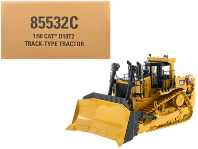 Diecast Masters Cat Caterpillar D10t2 Track Type Tractor Dozer With Operator "core Classics Series" 1/50 Diecast Mod In Yellow
