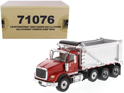 Diecast Masters International Hx620 Tandem Axle With Pusher Axle Ox Stampede Dump Truck Red And Chrome "transport Se