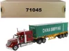 Diecast Masters International Lonestar Sleeper Cab Red With Skeleton Trailer And 40' Dry Goods Sea Container "china