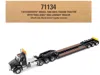 Diecast Masters Kenworth T880 Sbfa Tridem Truck With Trail King Hdg Lowboy Trailer Black "transport Series" 1/50 Die In Black