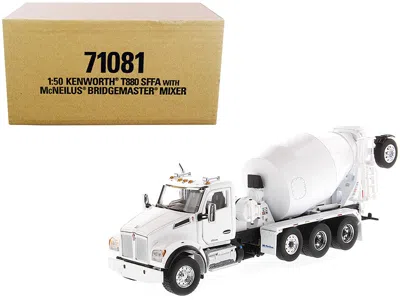 Diecast Masters Kenworth T880 Sffa With Mcneilus Bridgemaster Concrete Mixer White "transport Series" 1/50 Diecast M