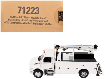 Diecast Masters Peterbilt 536 Auto-crane Titan 85-body Hc14-crane Work Truck With Miller Enpak White "transport Seri