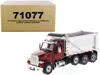 Diecast Masters Peterbilt 567 Sffa Tandem Axle With Pusher Axle Ox Stampede Dump Truck Red And Chrome "transport Ser