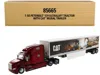 Diecast Masters Peterbilt 579 Ultraloft Truck Tractor Red With "cat Caterpillar" Mural Dry Van Trailer "transport Se In Red