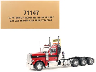 Diecast Masters Peterbilt 589 Tridem-axle Truck Tractor With Day Cab Legendary Red "transport Series" 1/32 Diecast M