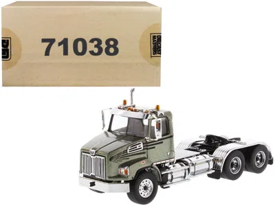 Diecast Masters Western Star 4700 Sb Tandem Day Cab Tractor Metallic Olive Green 1/50 Diecast Model By Diecast Maste