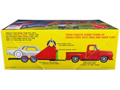 Diecast Model Amt Skill 2 Model 1953 Ford Pickup Truck With "modified Stocker" Hauler "gulf Oil" 1/25 Scale Model By A In Multi