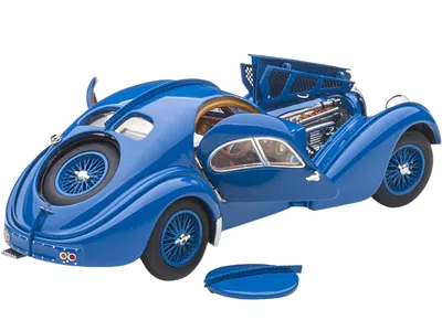 Diecast Model Autoart 1938 Bugatti Type 57sc Atlantic With Metal Wire-spoke Wheels Blue 1/43 Diecast Model Car By Autoart