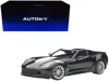 Diecast Model Autoart 2017 Chevrolet Corvette C7 Grand Sport Black With White Stripe And Yellow Fender Hash Marks 1/18 Mod