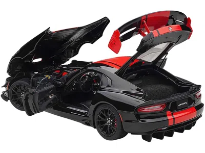 Diecast Model Autoart 2017 Dodge Viper 1:28 Edition Acr Black With Red Stripes 1/18 Model Car By Autoart