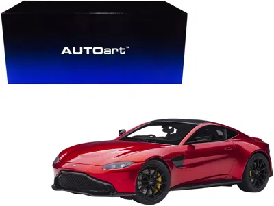 Diecast Model Autoart 2019 Aston Martin Vantage Rhd (right Hand Drive) Hyper Red Metallic With Carbon Top 1/18 Model Car B