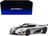 Diecast Model Autoart Koenigsegg Agera Rs Moon Silver With Carbon And Orange Accents 1/18 Model Car By Autoart