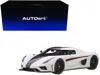 Diecast Model Autoart Koenigsegg Regera White With Black Carbon And Red Stripes 1/18 Model Car By Autoart