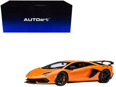 Diecast Model Autoart Lamborghini Aventador Svj Arancio Atlas Pearl Orange 1/18 Model Car By Autoart