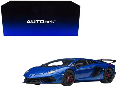 Diecast Model Autoart Lamborghini Aventador Svj Blue Nethuns Metallic 1/18 Model Car By Autoart