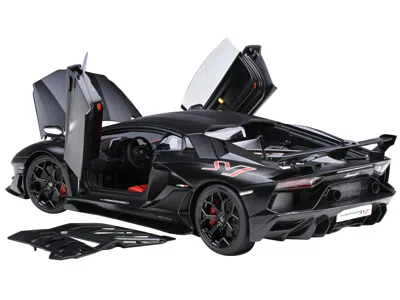 Diecast Model Autoart Lamborghini Aventador Svj Nero Nemesis Matt Black 1/18 Model Car By Autoart