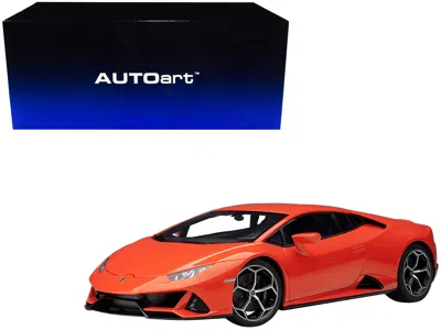 Diecast Model Autoart Lamborghini Huracan Evo Arancio Xanto Orange 1/18 Model Car By Autoart In Red