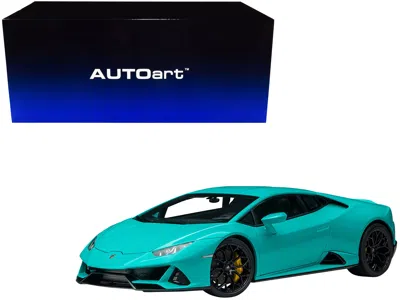 Diecast Model Autoart Lamborghini Huracan Evo Blu Glauco Blue 1/18 Model Car By Autoart In Green