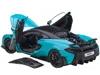 Diecast Model Autoart Mclaren 600lt Fistral Blue And Carbon 1/18 Model Car By Autoart