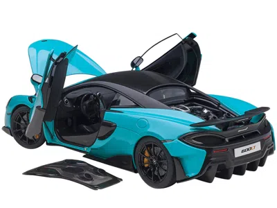 Diecast Model Autoart Mclaren 600lt Fistral Blue And Carbon 1/18 Model Car By Autoart