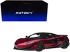 Diecast Model Autoart Mclaren 600lt Vermillion Red And Carbon 1/18 Model Car By Autoart