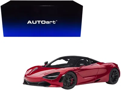 Diecast Model Autoart Mclaren 720s Memphis Red Metallic With Black Top And Carbon Accents 1/18 Model Car By Autoart