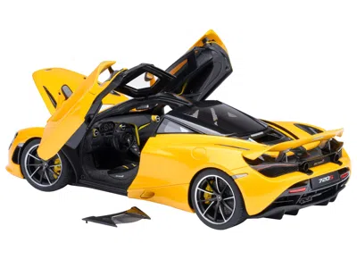 Diecast Model Autoart Mclaren 720s Volcano Yellow With Black Top And Carbon Accents 1/18 Model Car By Autoart