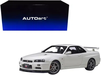 Diecast Model Autoart Nissan Skyline Gt-r (r34) V-spec Ii Rhd (right Hand Drive) White Pearl 1/18 Model Car By Autoart