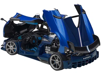 Diecast Model Autoart Pagani Huayra Bc Blu Francia / Candy Blue Metallic With Carbon Accents 1/18 Model Car By Autoart