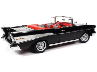 Diecast Model Autoworld 1957 Chevrolet Bel Air Convertible Onyx Black James Bond 007 "dr. No" (1962) Movie "60 Years Of Bond