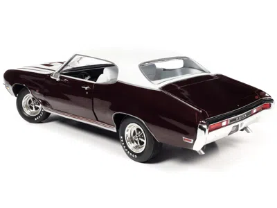 Diecast Model Autoworld 1970 Buick Gs Stage 1 Burdy Mist Metallic With White Top And Interior "muscle Car & Corvette Nationa In Black
