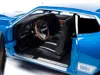 Diecast Model Autoworld 1973 Ford Mustang Mach 1 3k Blue Glow Metallic With Silver Stripes "class Of 1973" "american Muscle"