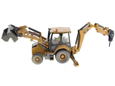 Diecast Model Diecast Masters Cat Caterpillar 420f2 It Backhoe Loader With Operator Yellow "weathered Series" 1/50 Diecast Model B